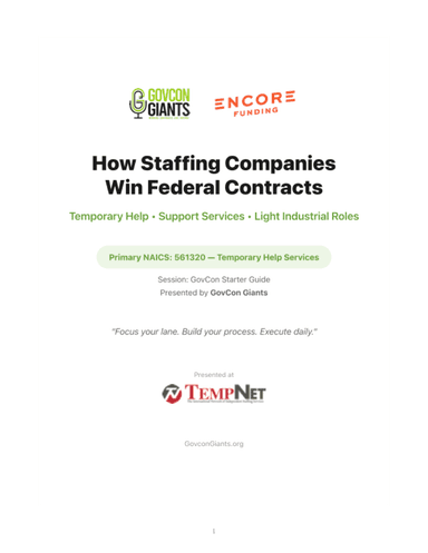 How Staffing Companies Win Federal Contracts — Free Guide